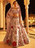 Pure Viscose Peach Pink Bridal Wear Zardosi Work Lehenga Choli